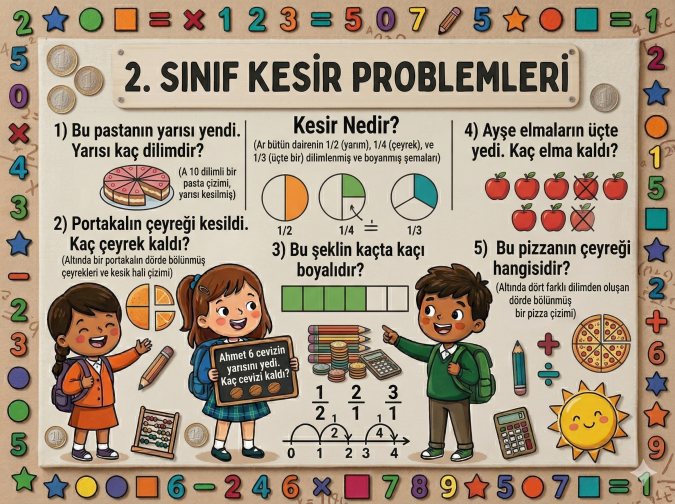 2. SINIF KESİR PROBLEMLERİ – 1