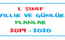 1. Sınıf Günlük ve Yıllık Planlar 2019-2020