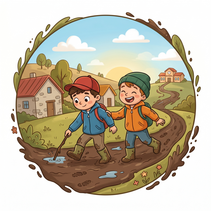 2. Sınıf Okuma Anlama Metni – Çamurlu Okul Yolu